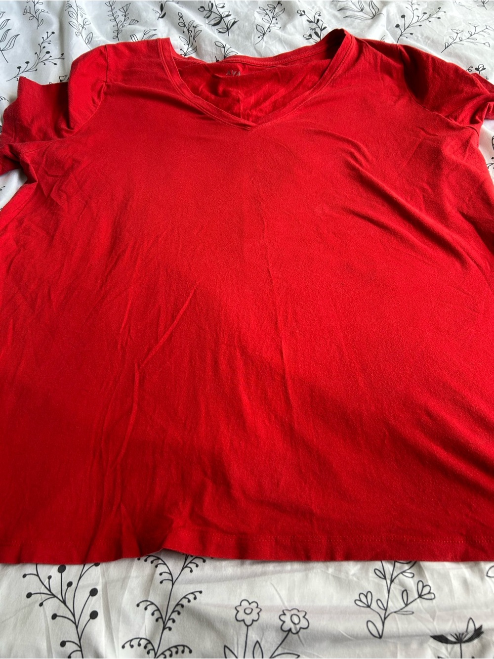 Ava & Viv Bright Red Scoop Neck Tee